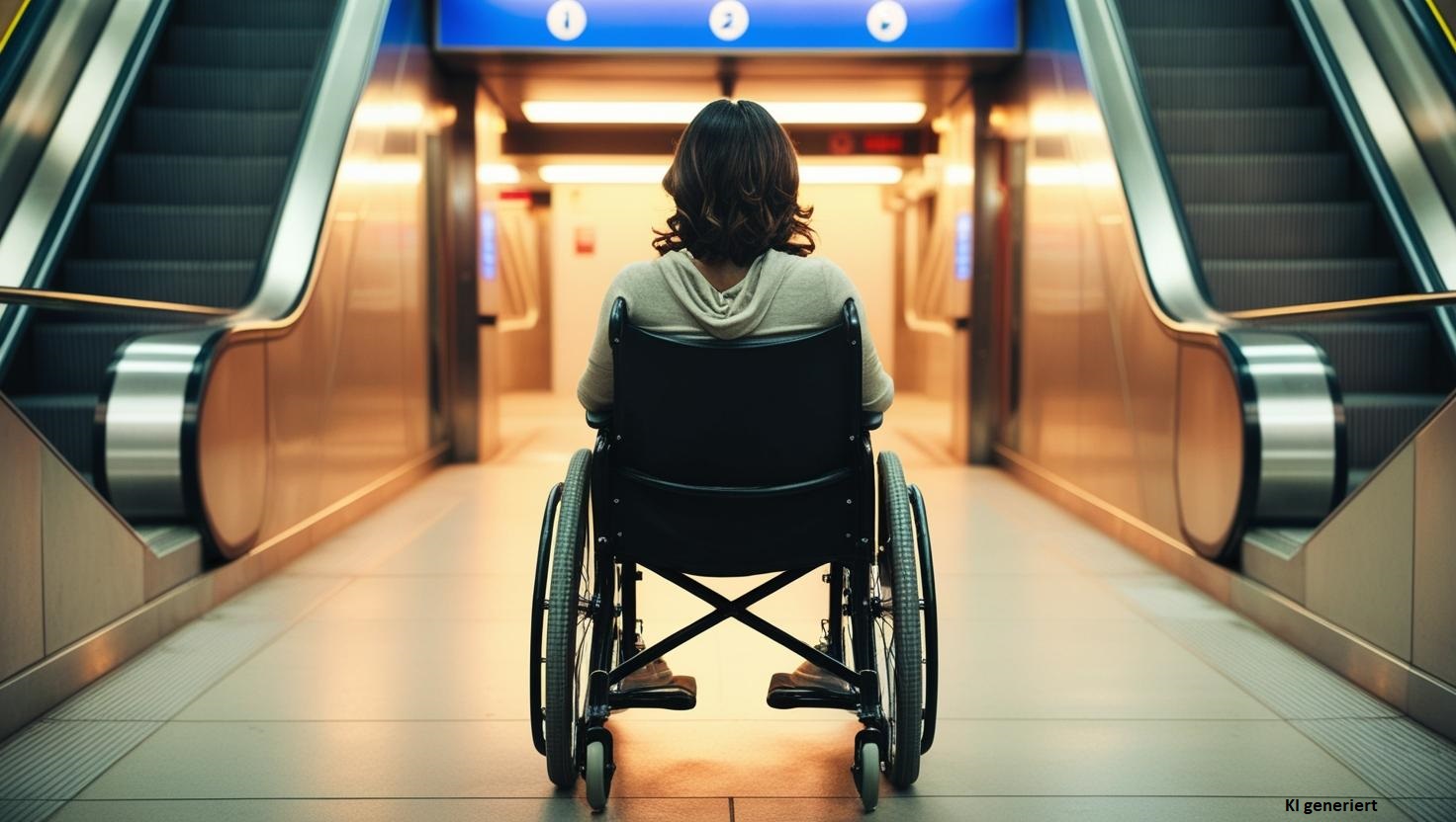 Rollstuhl von hinten
